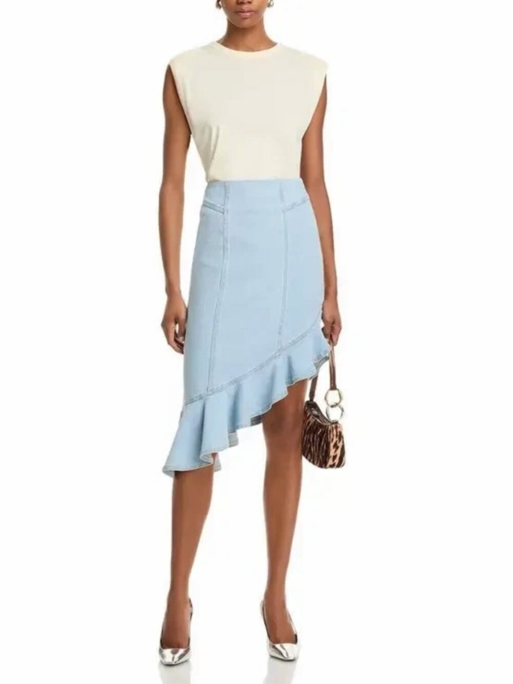 Generation Love Sable Cascade Denim Skirt 25-MSRP $285